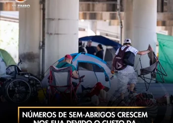 Números de sem-abrigos crescem nos EUA devido ao custo da habitação