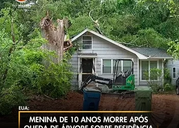 Menina de 10 anos morre após queda de árvore sobre residência em Atlanta.